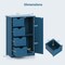 Blue Bathroom Floor Cabinet Freestanding 4 Drawers Side Cabinet Storage MDF 143 Lb